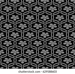 Antique seamless background round cross frame flower