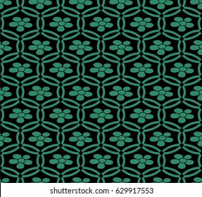 Antique seamless background round cross frame flower