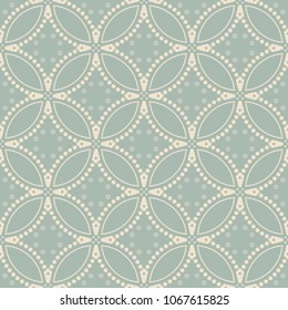 Antique seamless background Round Curve Cross Dot Flower, Ideal for wallpaper decoration or greeting card design template.