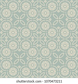 Antique seamless background Round Curve Cross Frame Line Flower, Ideal for wallpaper decoration or greeting card design template.