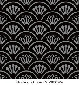 Antique seamless background Round Curve Cross Frame Flower, Ideal for wallpaper decoration or greeting card design template.