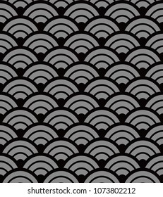 Antique seamless background Round Curve Cross Scale, Ideal for wallpaper decoration or greeting card design template.
