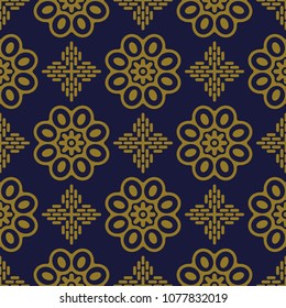 Antique seamless background Round Curve Cross Frame Flower, Ideal for wallpaper decoration or greeting card design template.