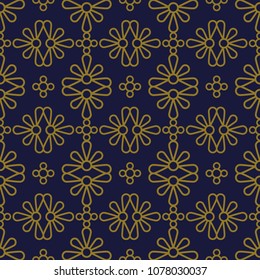 Antique seamless background Round Curve Cross Petals Flower, Ideal for wallpaper decoration or greeting card design template.