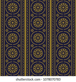 Antique seamless background Round Curve Cross Frame Line Flower, Ideal for wallpaper decoration or greeting card design template.