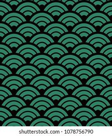 Antique seamless background Round Curve Cross Scale, Ideal for wallpaper decoration or greeting card design template.