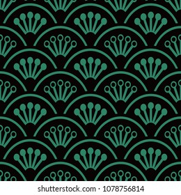 Antique seamless background Round Curve Cross Frame Flower, Ideal for wallpaper decoration or greeting card design template.