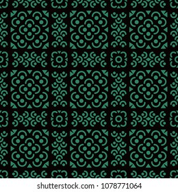 Antique seamless background Round Curve Cross Flower Square Line, Ideal for wallpaper decoration or greeting card design template.