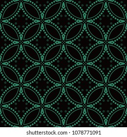 Antique seamless background Round Curve Cross Dot Flower, Ideal for wallpaper decoration or greeting card design template.