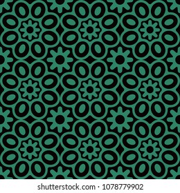 Antique seamless background Round Curve Cross Petals Flower, Ideal for wallpaper decoration or greeting card design template.