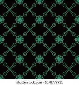 Antique seamless background Round Curve Cross Frame Flower, Ideal for wallpaper decoration or greeting card design template.