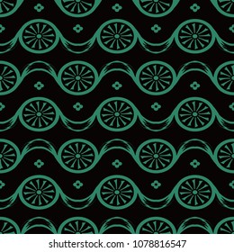 Antique seamless background Round Curve Cross Flower Ribbon, Ideal for wallpaper decoration or greeting card design template.