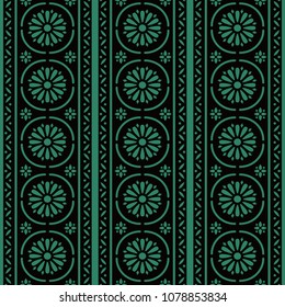 Antique seamless background Round Curve Cross Frame Line Flower, Ideal for wallpaper decoration or greeting card design template.