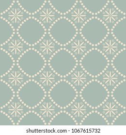 Antique seamless background Round Dot Line Cross Flower, Ideal for wallpaper decoration or greeting card design template.