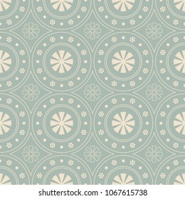 Antique seamless background Round Dot Line Frame flower, Ideal for wallpaper decoration or greeting card design template.