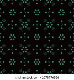 Antique seamless background Round Dot Circle Cross Flower, Ideal for wallpaper decoration or greeting card design template.