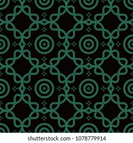 Antique seamless background Round Dot Curve Cross Frame Line, Ideal for wallpaper decoration or greeting card design template.
