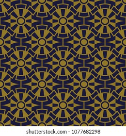 Antique seamless background Round Gear Cross Geometry Flower, Ideal for wallpaper decoration or greeting card design template.