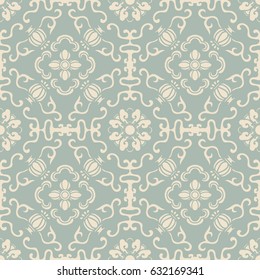 Antique seamless background round spiral frame flower
