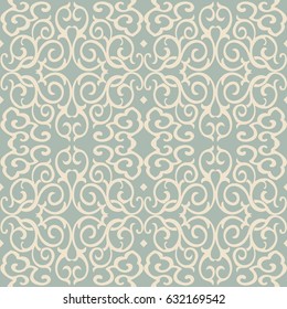 Antique seamless background round spiral cross chain vine
