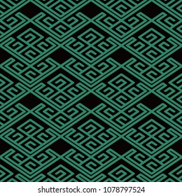 Antique seamless background Spiral Check Cross Tracery Frame Line, Ideal for wallpaper decoration or greeting card design template.