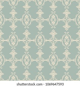 Antique seamless background Spiral Cross Garden Chain Frame Flower, Ideal for wallpaper decoration or greeting card design template.