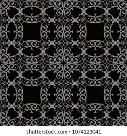 Antique seamless background Spiral Curve Cross Royal Frame Crest, Ideal for wallpaper decoration or greeting card design template.