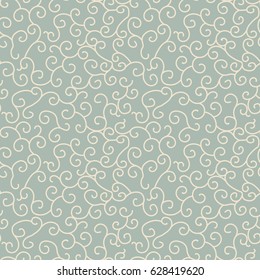 Antique seamless background spiral curve vine line chintz