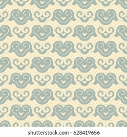 Antique seamless background spiral curve cross retro Japanese pattern