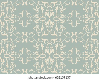 Antique seamless background spiral curve flower cross