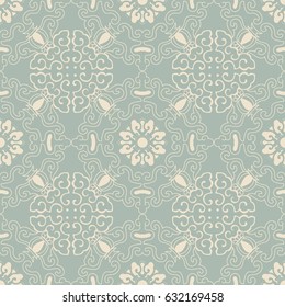 Antique seamless background spiral curve frame flower