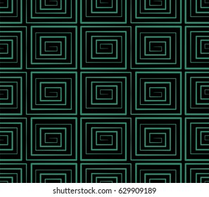 Antique seamless background spiral square vortex geometry cross line