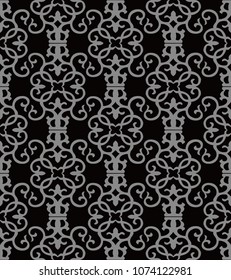 Antique seamless background Spiral Vortex Curve Cross Frame Vine, Ideal for wallpaper decoration or greeting card design template.