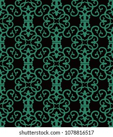 Antique seamless background Spiral Vortex Curve Cross Frame Vine, Ideal for wallpaper decoration or greeting card design template.
