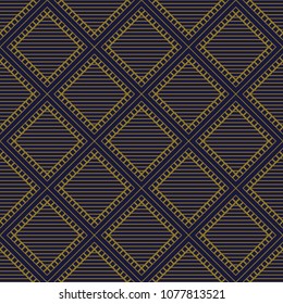 Antique seamless background Square Check Cross Frame Line, Ideal for wallpaper decoration or greeting card design template.