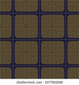 Antique seamless background Square Check Cross Round Dot Line, Ideal for wallpaper decoration or greeting card design template.