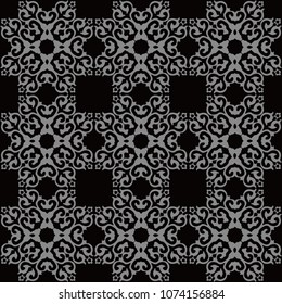 Antique seamless background Square Curve Cross Crest Frame, Ideal for wallpaper decoration or greeting card design template.