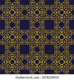 Antique seamless background Square Curve Cross Crest Frame, Ideal for wallpaper decoration or greeting card design template.