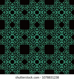 Antique seamless background Square Curve Cross Crest Frame, Ideal for wallpaper decoration or greeting card design template.