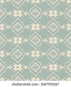 Antique seamless background Star Cross Frame Check Flower, Ideal for wallpaper decoration or greeting card design template.