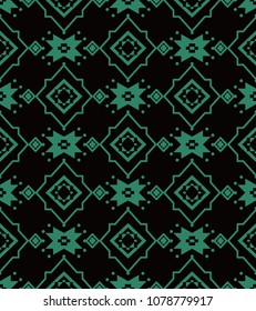 Antique seamless background Star Cross Frame Check Flower, Ideal for wallpaper decoration or greeting card design template.