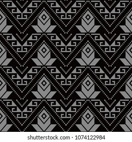 Antique seamless background Triangle Aboriginal Cross Dot Line Flower, Ideal for wallpaper decoration or greeting card design template.