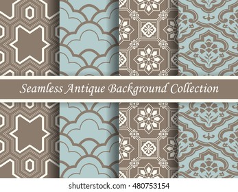 Antique seamless brown background collection