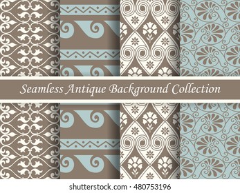 Antique seamless brown background collection