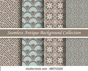 Antique seamless brown background collection