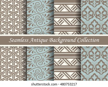Antique seamless brown background collection