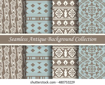 Antique seamless brown background collection