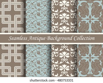 Antique seamless brown background collection