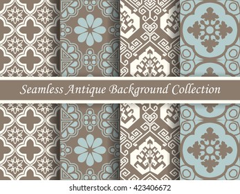 Antique seamless brown background collection_111
