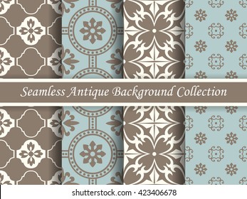 Antique seamless brown background collection_125
